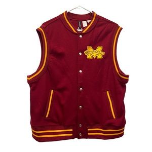 H&M x Sex Education |  Maroon & gold varsity vest